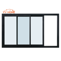 Aluminium New Design Matt black Aluminium Sliding Window Price With Fly Screen Net