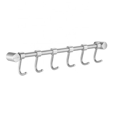 Stainless Steel 304 Rack Rail Wall Mount Movable Hanger Hooks for Kitchen